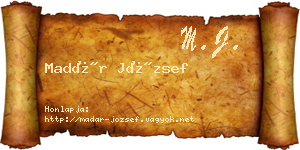 Madár József névjegykártya