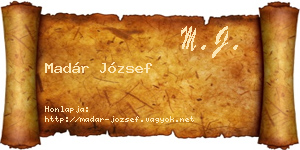 Madár József névjegykártya